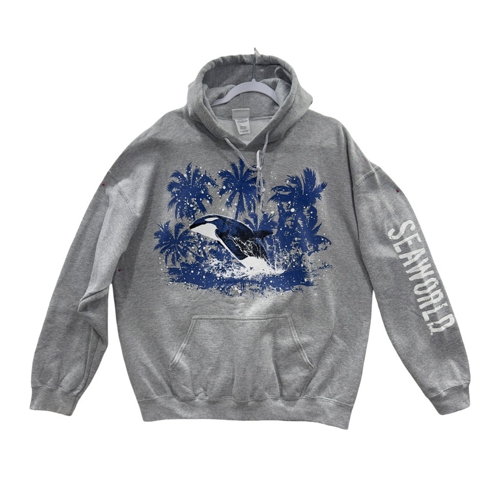 SeaWorld Gray Hoodie with Blue Graphic
